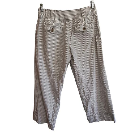 Elliott Lauren Brown & White Striped Wide Leg Capri Clam Digger Pants Y2K | 10 - Picture 3 of 5